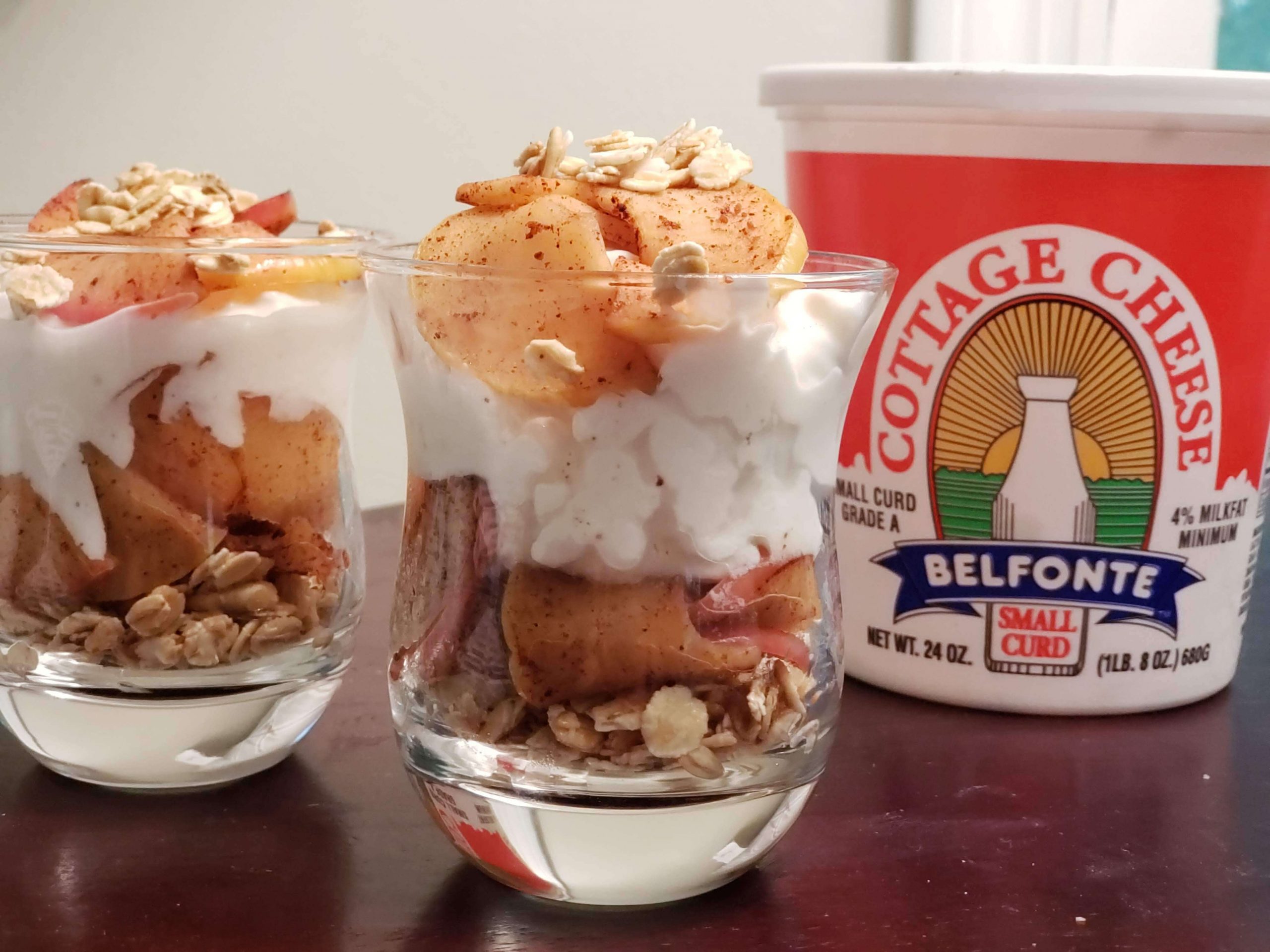 Apple Pie Parfait with Cottage Cheese
