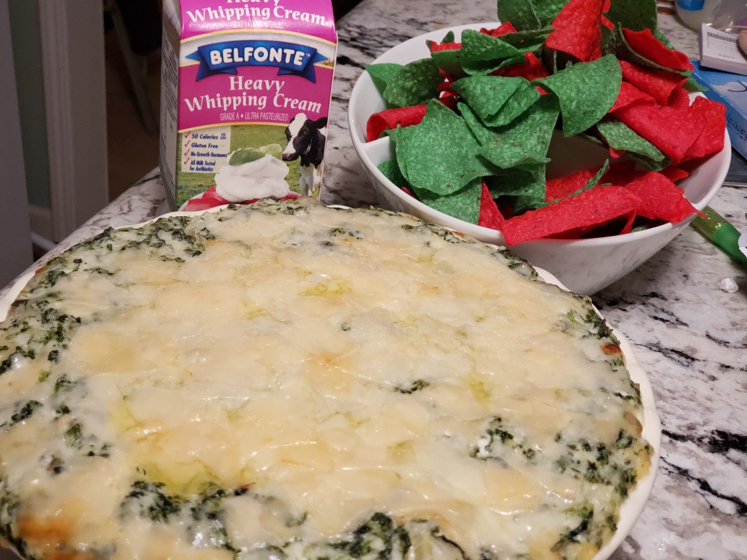 Creamy Spinach Artichoke Dip with Whipping Cream