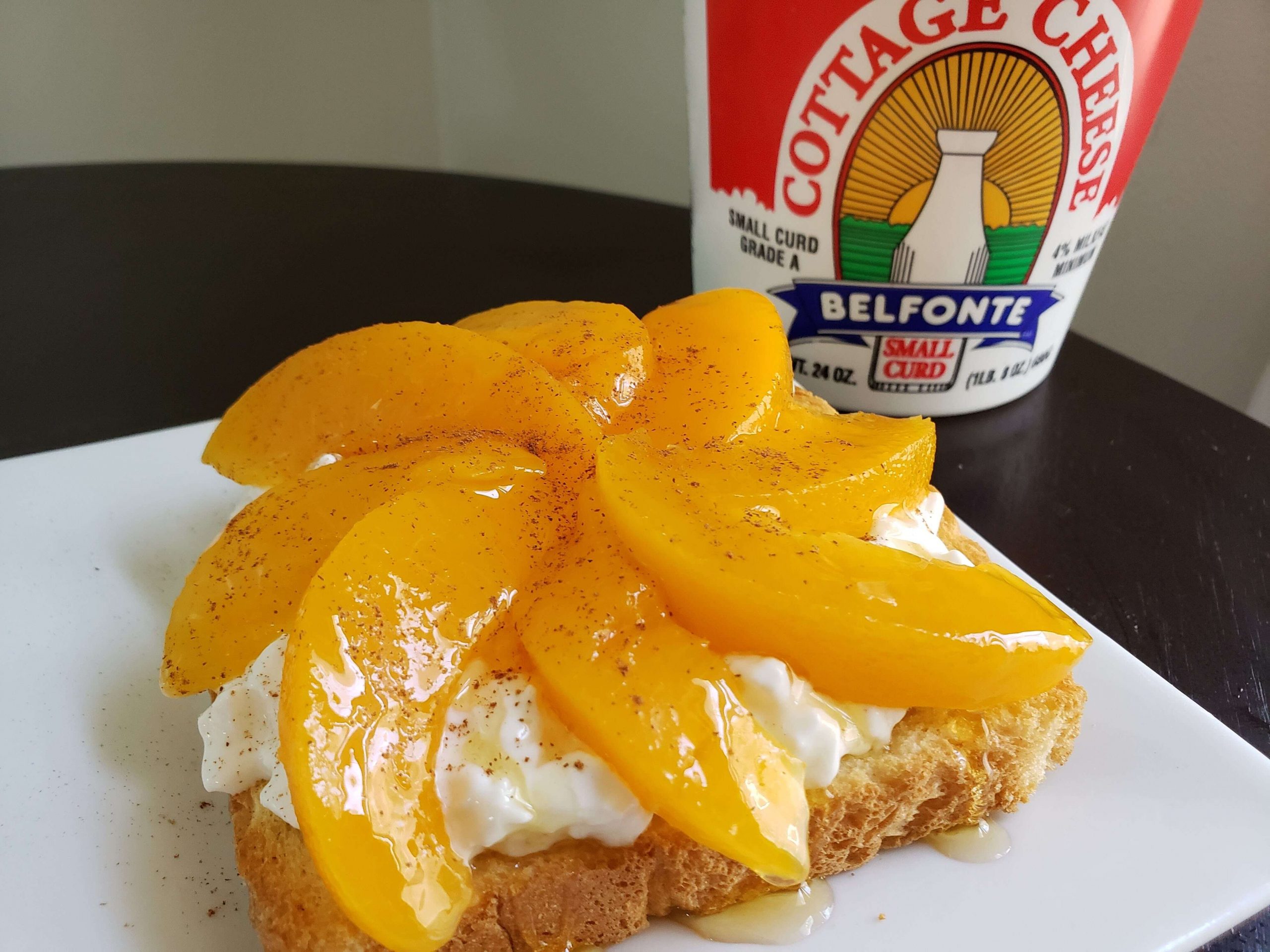 Peachy Pie Toast with Cottage Cheese