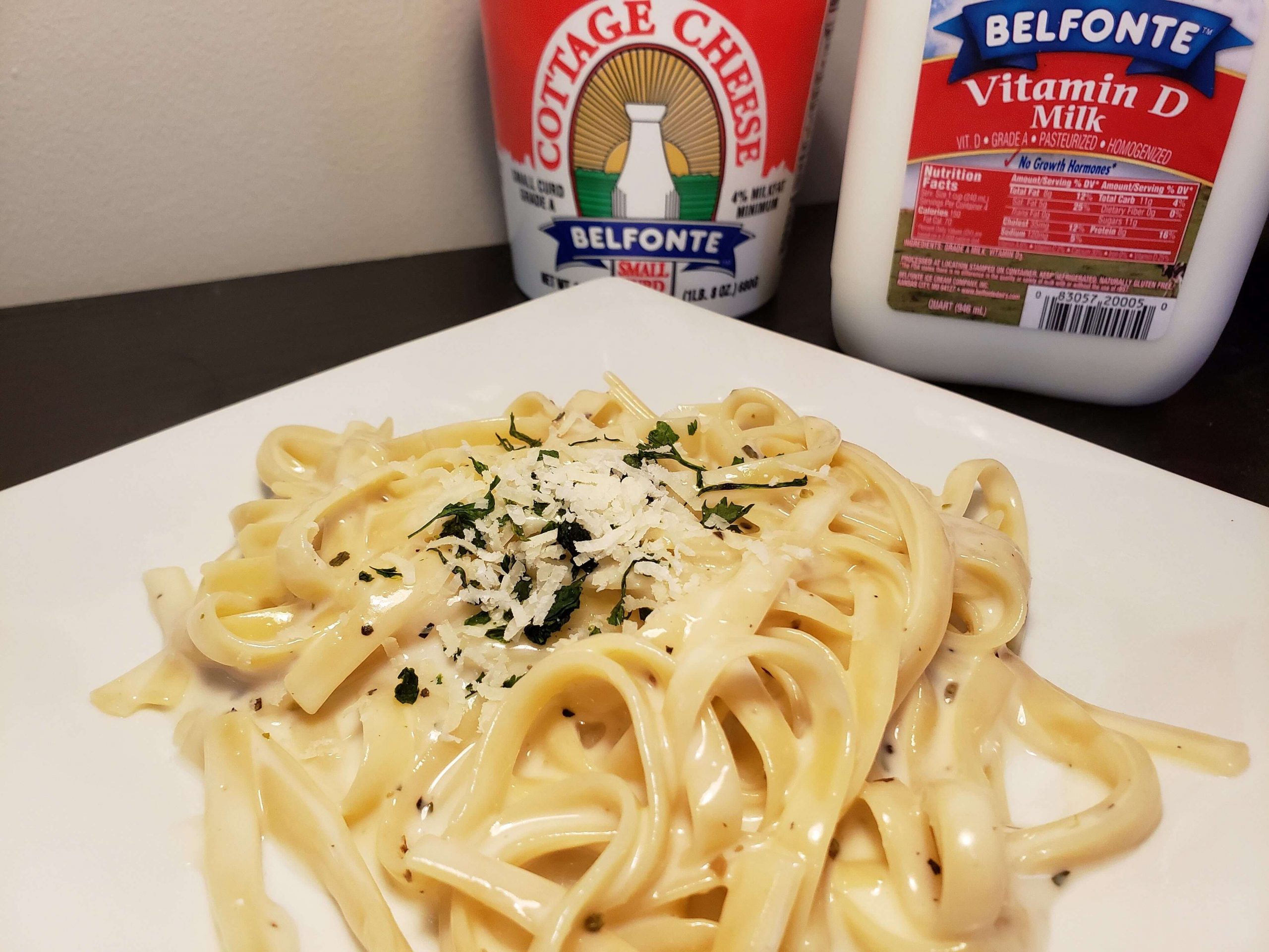 Cottage Cheese Alfredo with Vitamin D Milk