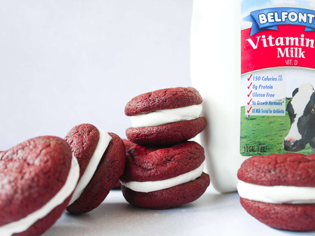 Red Velvet Cookie Sandwiches