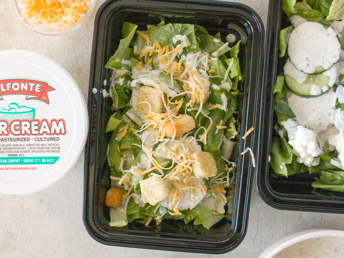 Meal Prep Salads with Homemade Ranch