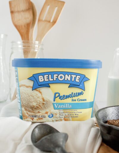 carton of Belfonte Premium Vanilla ice cream