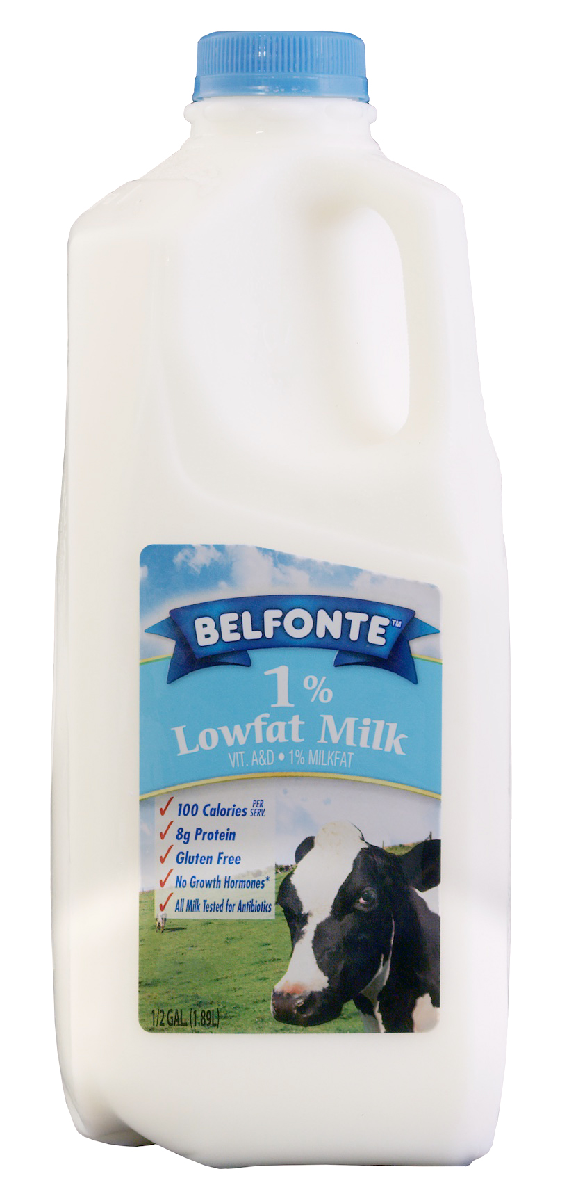 Belfonte Dairy Lowfat 1% Milk half gallon